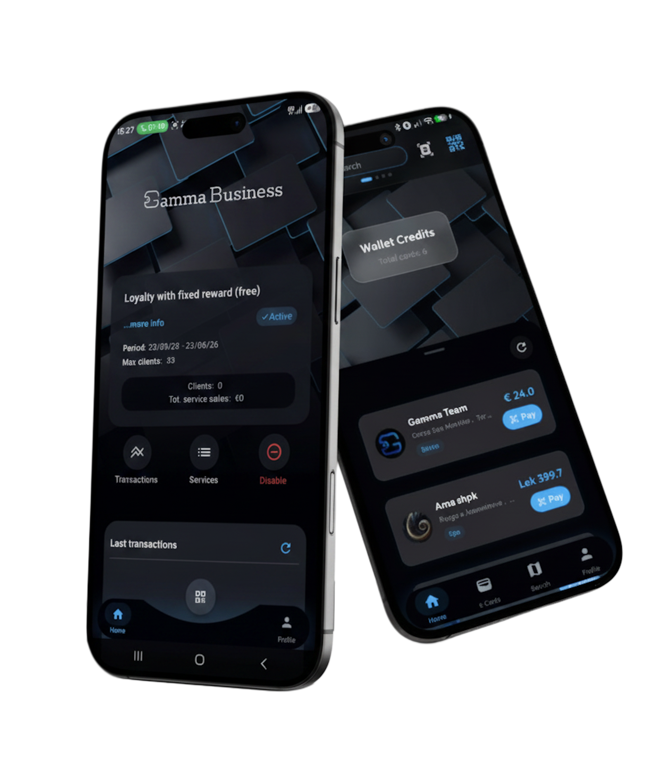 Gamma Wallet app on iPhone